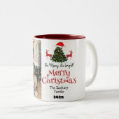 シンプルエレガントクリスマス家族の写真コラージュ ツートーンマグカップ (正面右)
