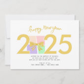 シンプルエレガントクリスマス新年ギフトボックスボウ シーズンカード (正面)