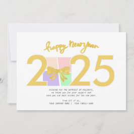 シンプルエレガントクリスマス新年ギフトボックスボウ シーズンカード