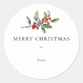 シンプルエレガントクリスマス植物用ギフトラベル ラウンドシール (正面)