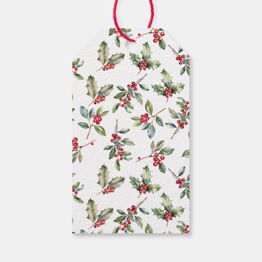 シンプルエレガントクリスマス水彩植物学 ギフトタグ (裏面)