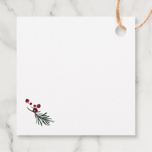 シンプルエレガントクリスマス水彩植物学 フェイバータグ (裏面)