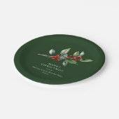 シンプルエレガントクリスマス水彩植物学 ペーパープレート (アングル)