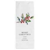 シンプルエレガントクリスマス水彩植物学 ワインギフトバッグ (裏面)