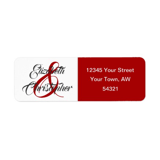 シンプルエレガントクリスマス赤アンパサンド振幅 ラベル (正面)