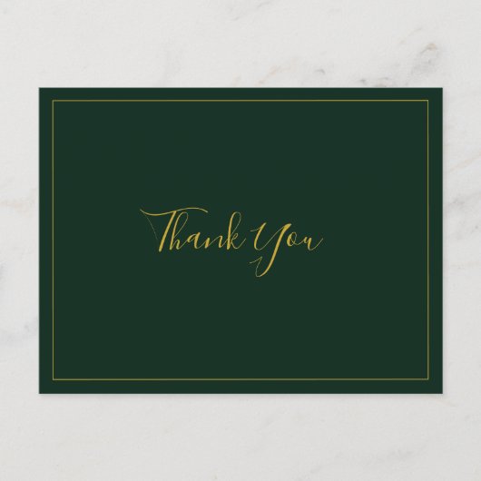 シンプルエレガントクリスマス |グリーン結婚さんありがとう ポストカード (正面)