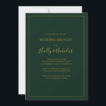 シンプルエレガントクリスマス |グリーン結婚ブランチ 招待状<br><div class="desc">このシンプルクリスマスエレガント |グリーン結婚のブランチは、あなたのミニマルな冬のブランチにモダン最適である。クラシック金ゴールドの豪華な書道は、緑の背景伝統的と共に縁ど、すべてのフレームとミニマルは、必ずカラフルの休日の雰囲気を探してあなたは完了する。自分の写真やグラフィックを使ってパーソナライズすること保も、そのままパーソナライズすることもできる。コレクションの残りの部分を見て、あなたのテーマを完成結婚させなさい！</div>