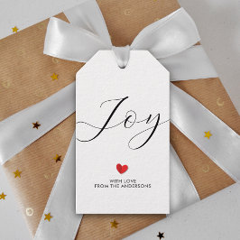 シンプルエレガントクリスマス・ジョイ・アンド・ラブホリデー ギフトタグ