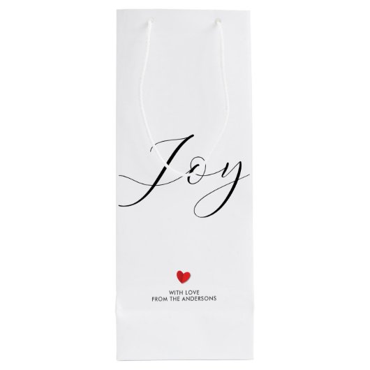 シンプルエレガントクリスマス・ジョイ・アンド・ラブホリデー ワインギフトバッグ (裏面)