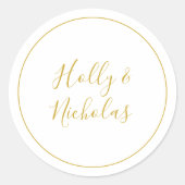 シンプルエレガントクリスマス |白い封筒用シール ラウンドシール (正面)