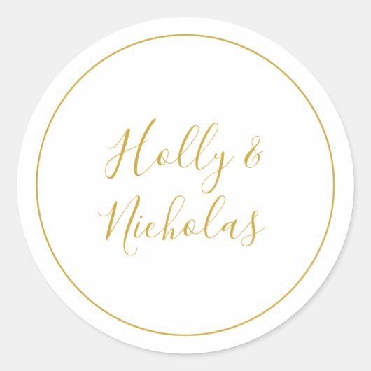 シンプルエレガントクリスマス |白い封筒用シール ラウンドシール (正面)