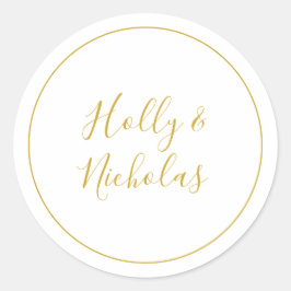 シンプルエレガントクリスマス |白い封筒用シール ラウンドシール