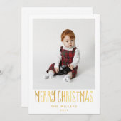 シンプルエレガントクリスマス&祝日用フォトカード シーズンカード (正面/裏面)