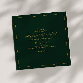 シンプルエレガントクリスマス |緑の四角結婚形 招待状