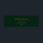 シンプルエレガントクリスマス |緑の差出人住所 ラベル<br><div class="desc">このシンプルクリスマスエレガント |グリーン差出人住所ラベルは、あなたのミニマルな冬モダンの結婚式に最適だ。クラシック金ゴールドの豪華な書道は、緑の背景伝統的と共に縁ど、すべてのフレームとミニマルは、必ずカラフルの休日の雰囲気を探してあなたは完了する。自分の写真やグラフィックを使ってパーソナライズすること保も、そのままパーソナライズすることもできる。コレクションの残りの部分を見て、あなたのテーマを完成結婚させなさい！</div>