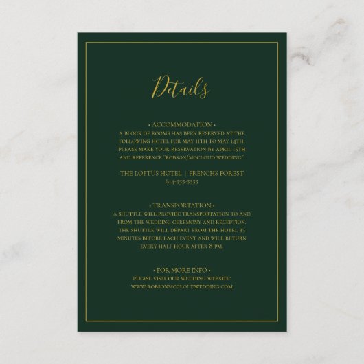 シンプルエレガントクリスマス |緑の詳細 エンクロージャーカード (正面)