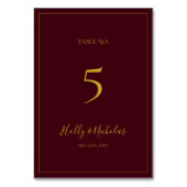 シンプルエレガントクリスマス |赤いテーブル番号 テーブルナンバー (裏面)