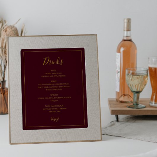 シンプルエレガントクリスマス |赤いドリンクのメニュー記号 ポスター