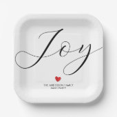 シンプルエレガントクリスマスJOYホリデーパーティー ペーパープレート (正面)