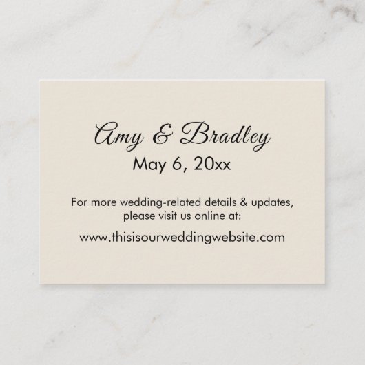 シンプルエレガントクリームズアコデーション エンクロージャーカード (裏面)