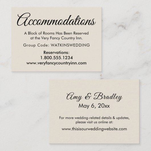 シンプルエレガントクリームズアコデーション エンクロージャーカード (正面/裏面)