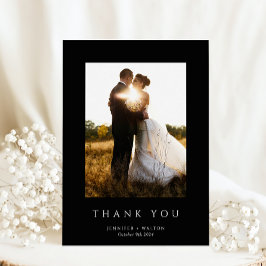 シンプルエレガントク結婚ロ サンキューカード