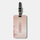 シンプルエレガントグリッター可愛い名パーソナライズされた前 ラゲッジタグ (正面縦)