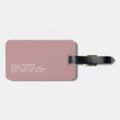 シンプルエレガントグリッター可愛い名パーソナライズされた前 ラゲッジタグ (裏面横)