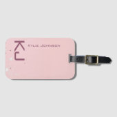 シンプルエレガントグリッター可愛い名モノグラムの前 ラゲッジタグ (正面横)