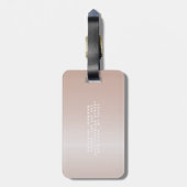 シンプルエレガントグリッター可愛い名モノグラムの前 ラゲッジタグ (裏面縦)