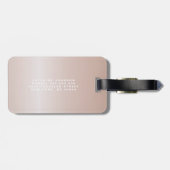 シンプルエレガントグリッター可愛い名モノグラムの前 ラゲッジタグ (裏面横)