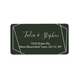 シンプルエレガントグリーンウェディングRSVP差出人住所 ラベル
