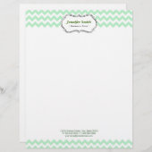 シンプルエレガントグリーンシェブロンジグザグザ レターヘッド (正面/裏面)