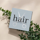 シンプルエレガントグレイはさみはっきりした美容師 スクエア名刺