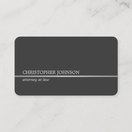 シンプルエレガントグレイフェイクシルバーライン弁護士 名刺 (正面)
