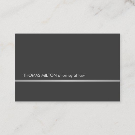 シンプルエレガントグレイフェイクシルバーライン弁護士 名刺 (正面)