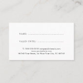 シンプルエレガントグレイ美しいロイヤリティカード ロイヤリティカード (裏面)