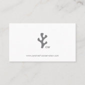 シンプルエレガントグレモダンープロフェッショナルコーラルリーフ 名刺 (裏面)