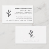 シンプルエレガントグレモダンープロフェッショナルコーラルリーフ 名刺 (正面/裏面)