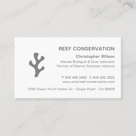 シンプルエレガントグレモダンープロフェッショナルコーラルリーフ 名刺