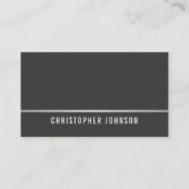 シンプルエレガントグレーフェイクシルバーラインコンサルタント 名刺 (正面)