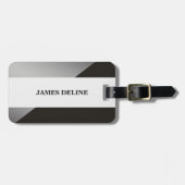 シンプルエレガントグレーフェイクシルバー荷物タグ ラゲッジタグ (正面横)