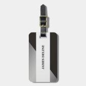 シンプルエレガントグレーフェイクシルバー荷物タグ ラゲッジタグ (正面縦)