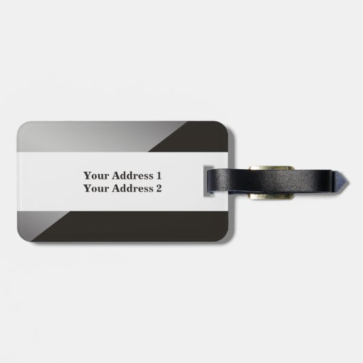 シンプルエレガントグレーフェイクシルバー荷物タグ ラゲッジタグ (裏面横)