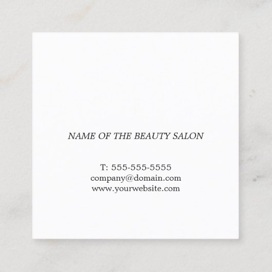 シンプルエレガントグレー白フェイク金ゴールドストライプ スクエア名刺 (裏面)