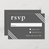 シンプルエレガントグレー結婚式RSVP エンクロージャーカード (正面/裏面)