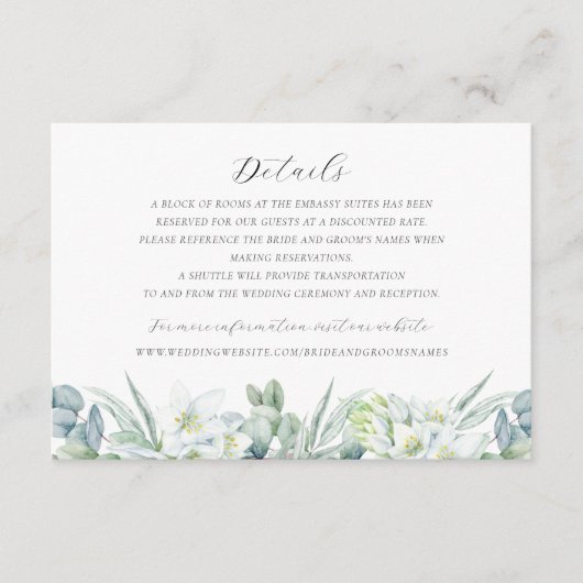 シンプルエレガントグ結婚リー詳細 エンクロージャーカード (正面)