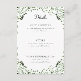 シンプルエレガントグ結婚リー詳細 エンクロージャーカード