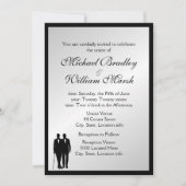 シンプルエレガントゲイシルバー結婚ズ 招待状 (正面)