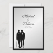 シンプルエレガントゲイシルバー結婚ズ 招待状 (裏面)